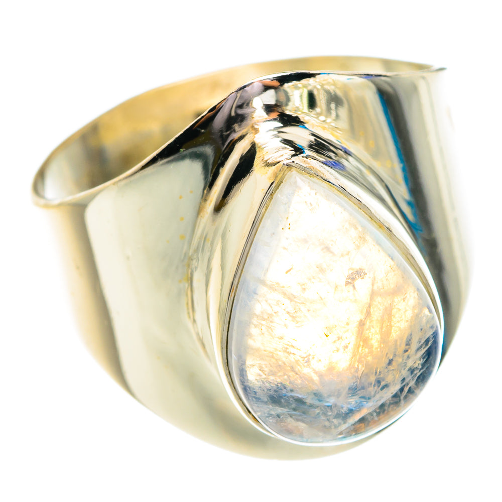 Rainbow Moonstone Rings handcrafted by Anasilvercos - RING76882