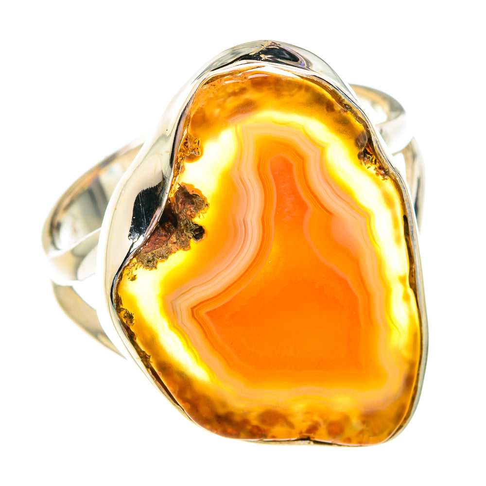 Yellow Geode Slice Rings handcrafted by Anasilvercos - RING76895