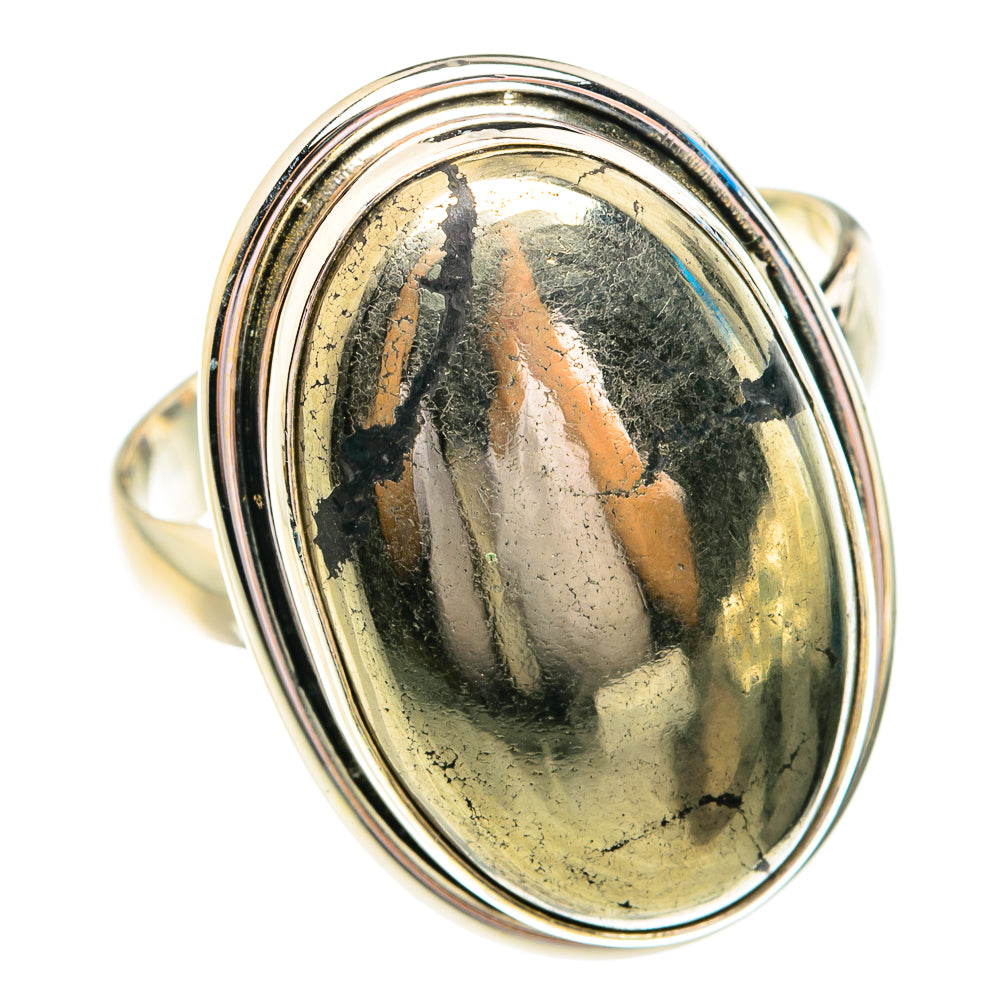 Pyrite in Magnetite (Healer's Gold) Rings handcrafted by Anasilvercos - RING76911