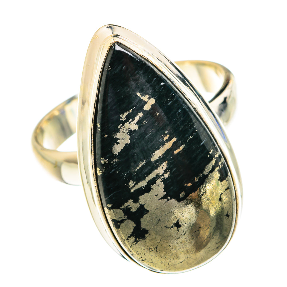 Pyrite in Magnetite (Healer's Gold) Rings handcrafted by Anasilvercos - RING76913