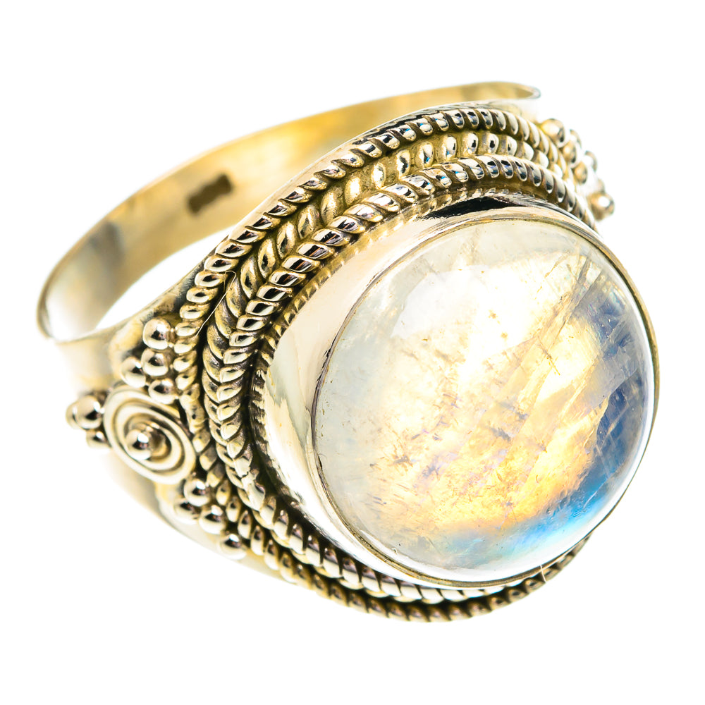 Rainbow Moonstone Rings handcrafted by Anasilvercos - RING76914