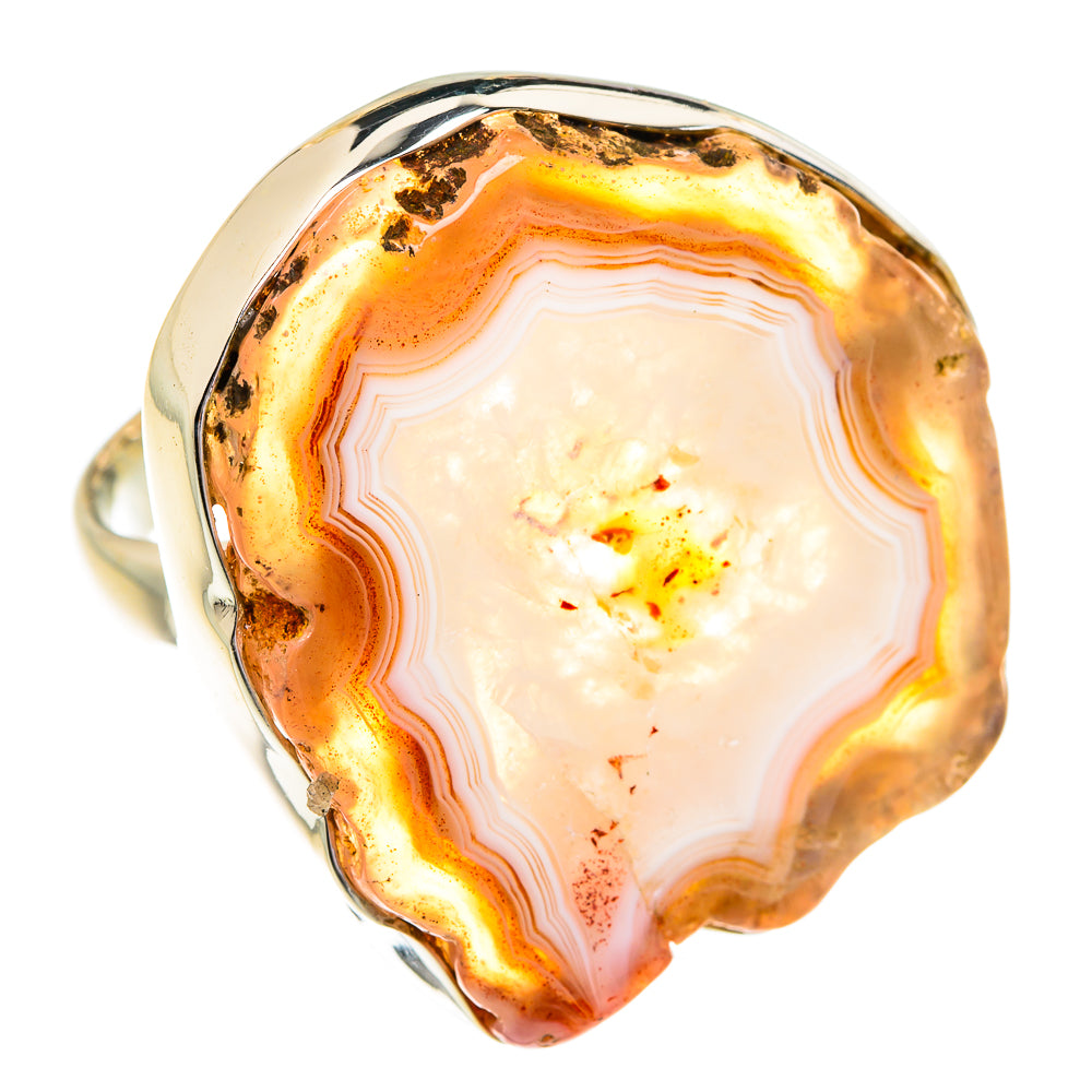 Yellow Geode Slice Rings handcrafted by Anasilvercos - RING76934