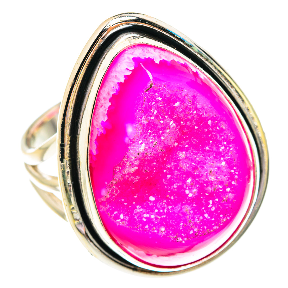 Pink Druzy Rings handcrafted by Anasilvercos - RING76938