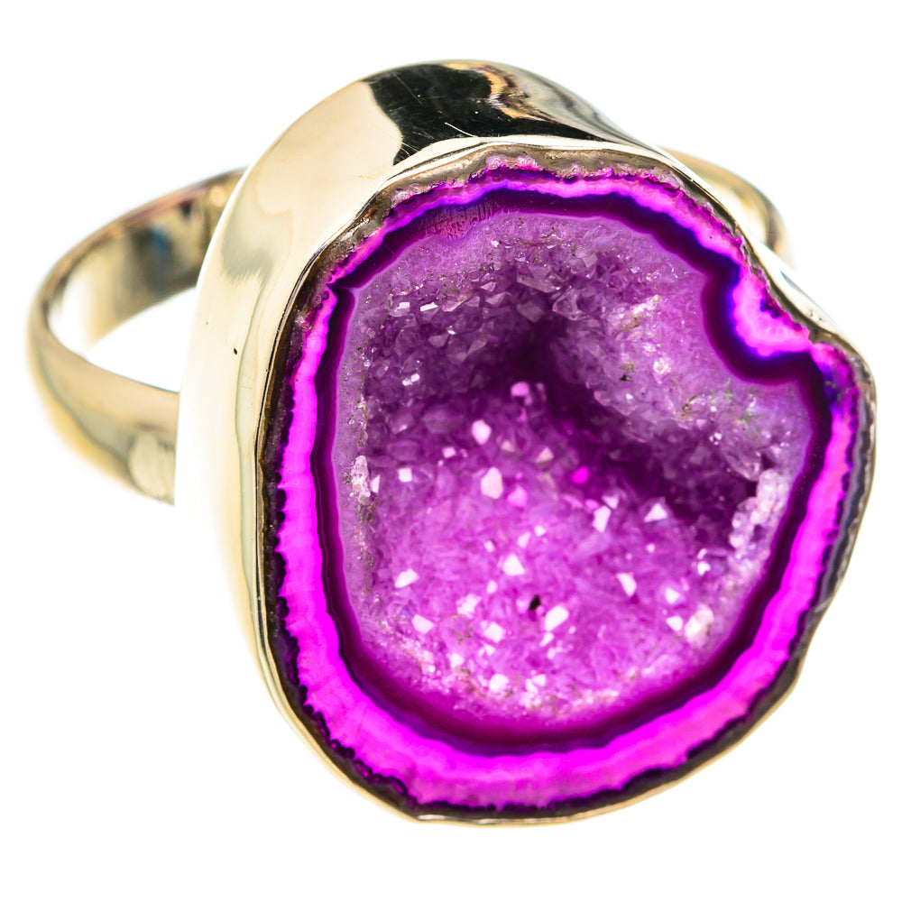 Purple Geode Slice Rings handcrafted by Anasilvercos - RING76946