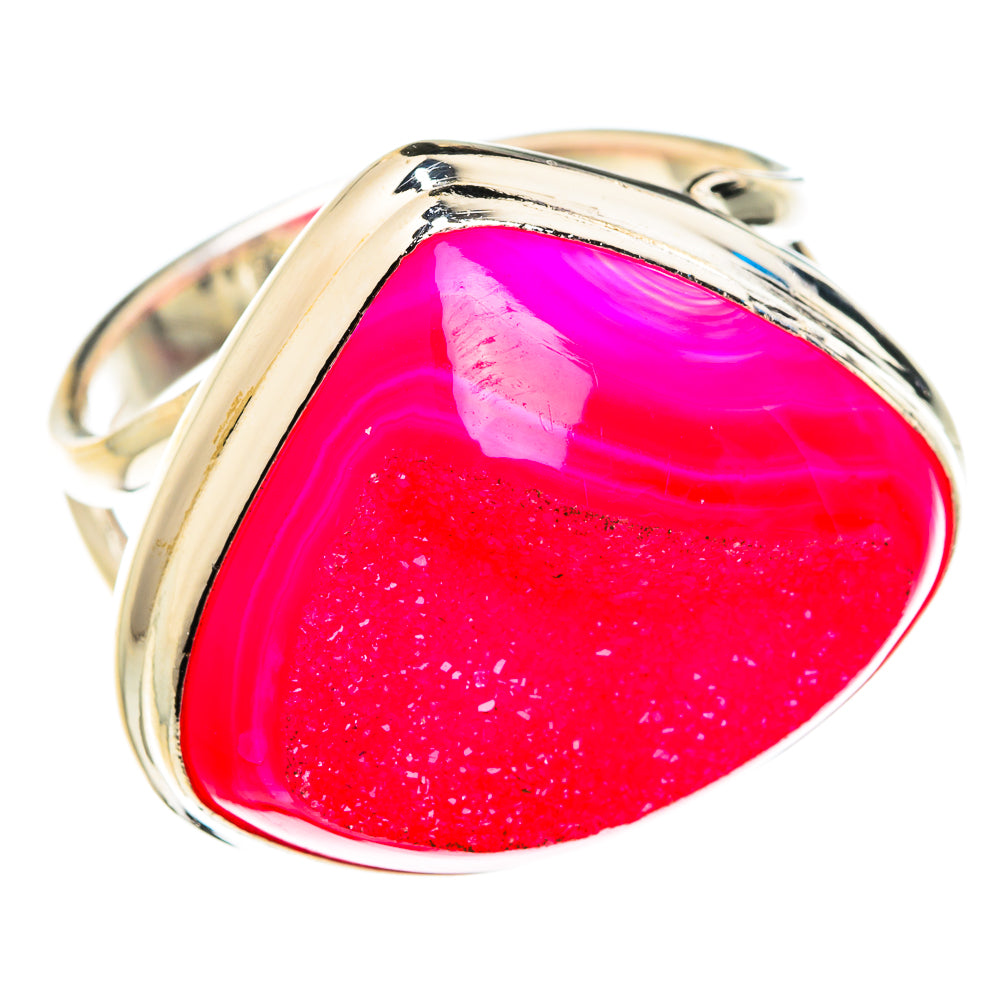 Pink Agate Druzy Rings handcrafted by Anasilvercos - RING76977