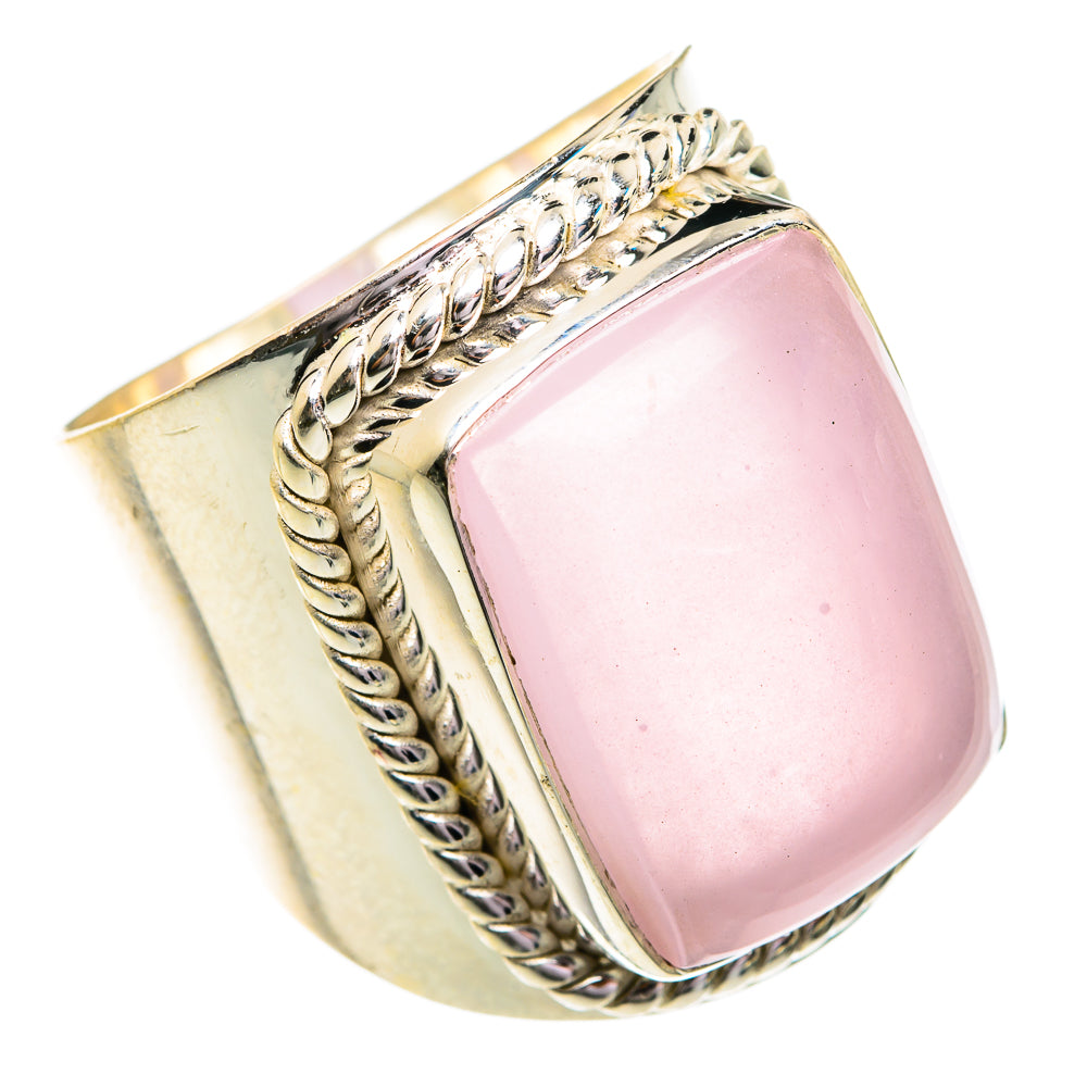 Rose Quartz Rings handcrafted by Anasilvercos - RING77007