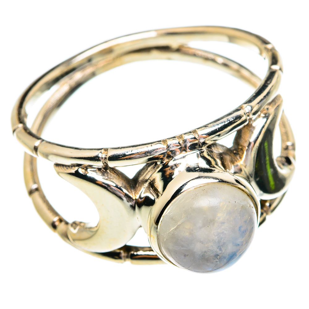 Rainbow Moonstone Rings handcrafted by Anasilvercos - RING77047