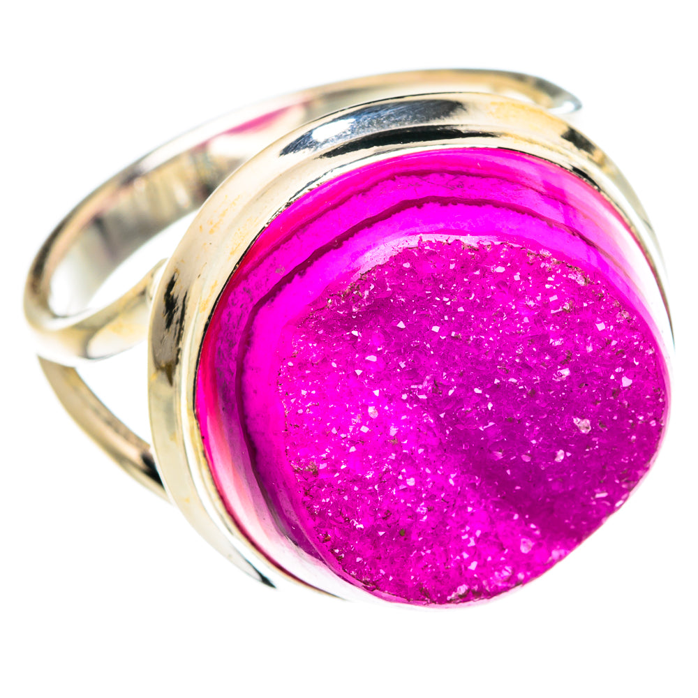 Pink Druzy Rings handcrafted by Anasilvercos - RING77069