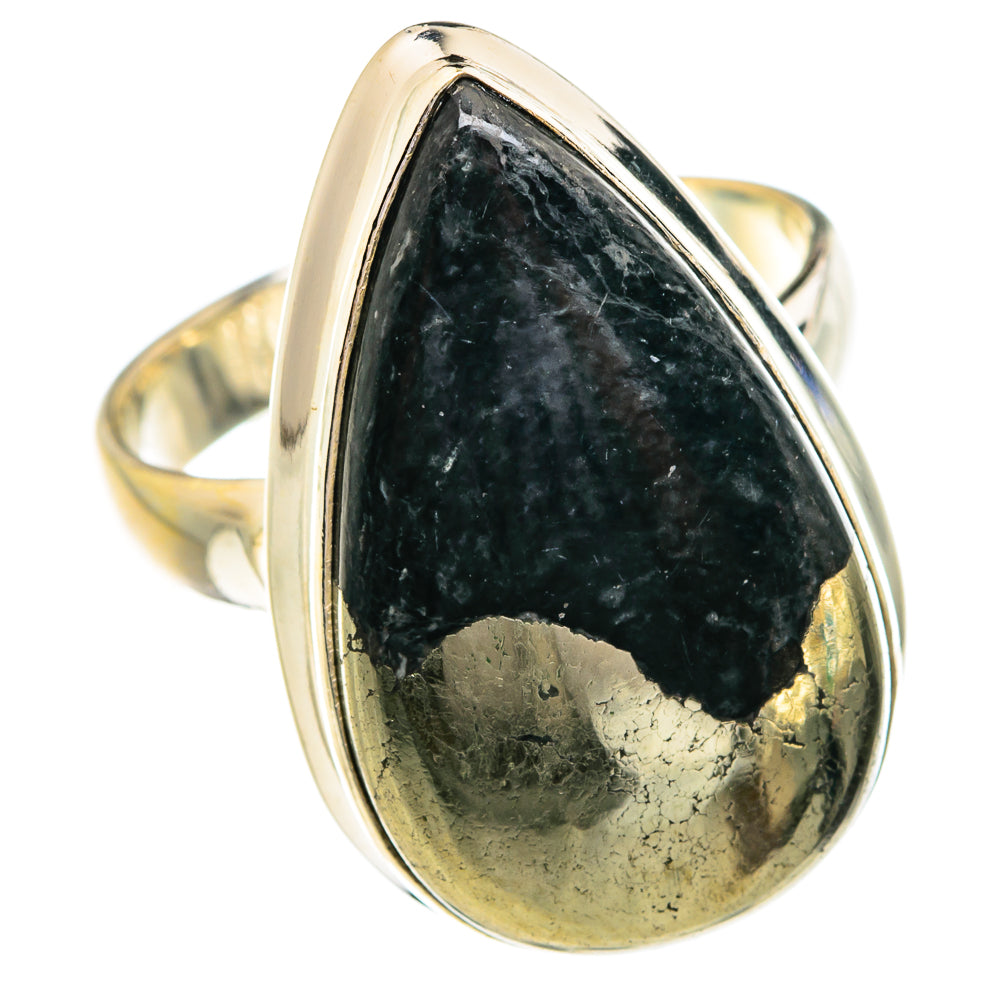 Pyrite in Magnetite (Healer's Gold) Rings handcrafted by Anasilvercos - RING77076