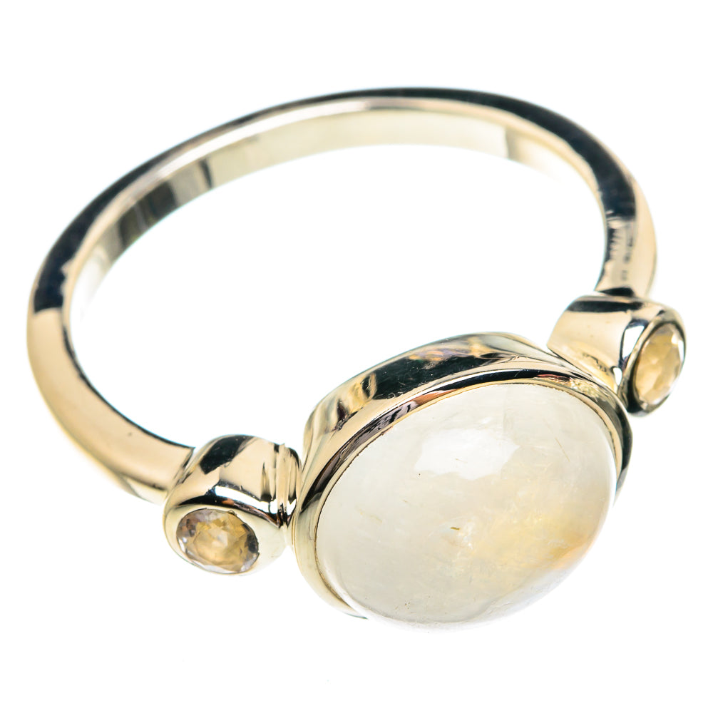 Rainbow Moonstone Rings handcrafted by Anasilvercos - RING77078