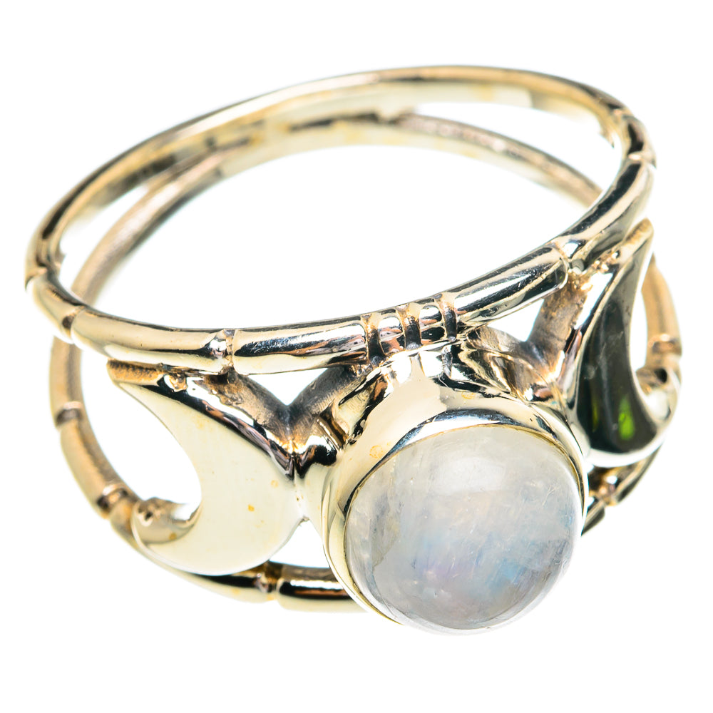 Rainbow Moonstone Rings handcrafted by Anasilvercos - RING77107
