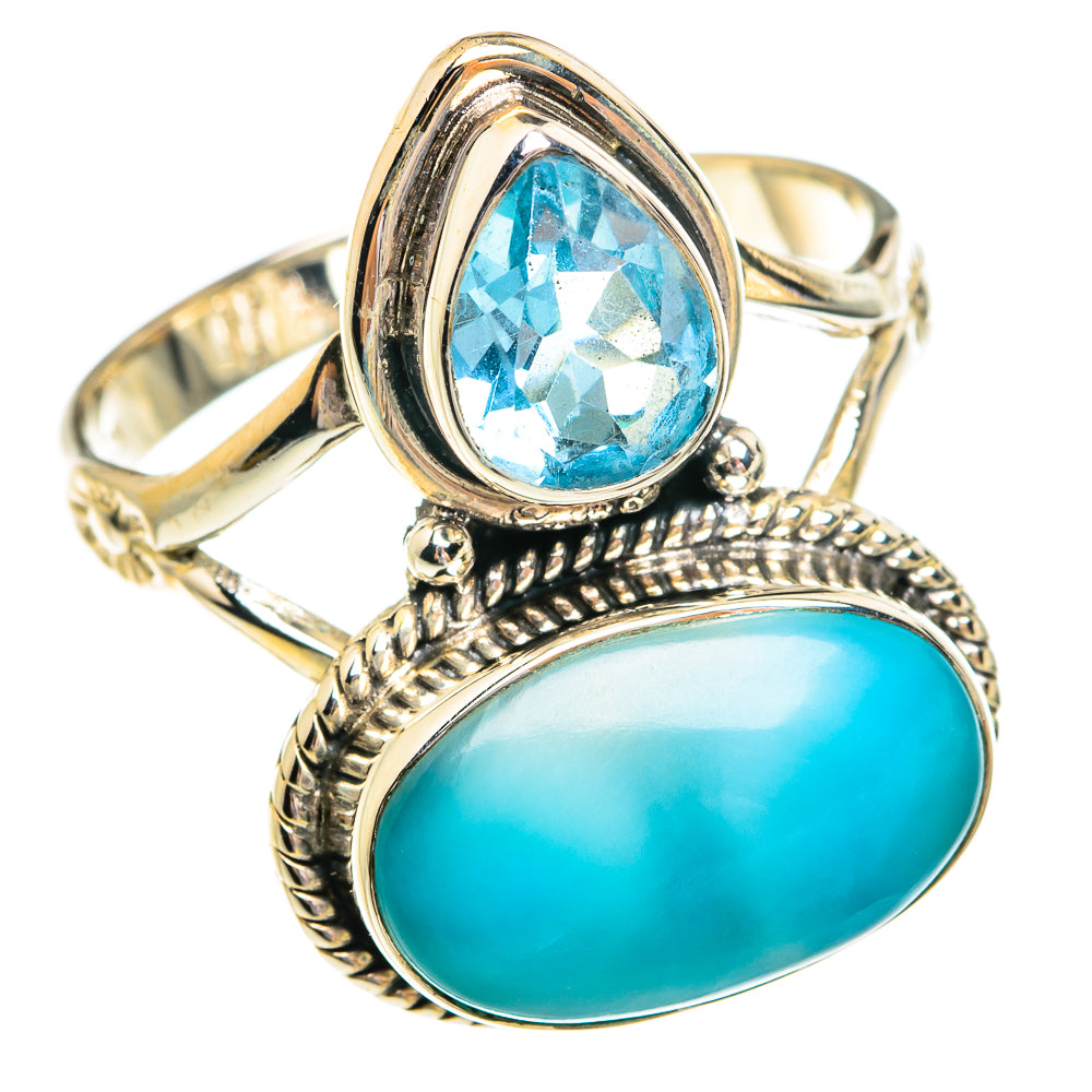 Larimar Rings handcrafted by Anasilvercos - RING77111
