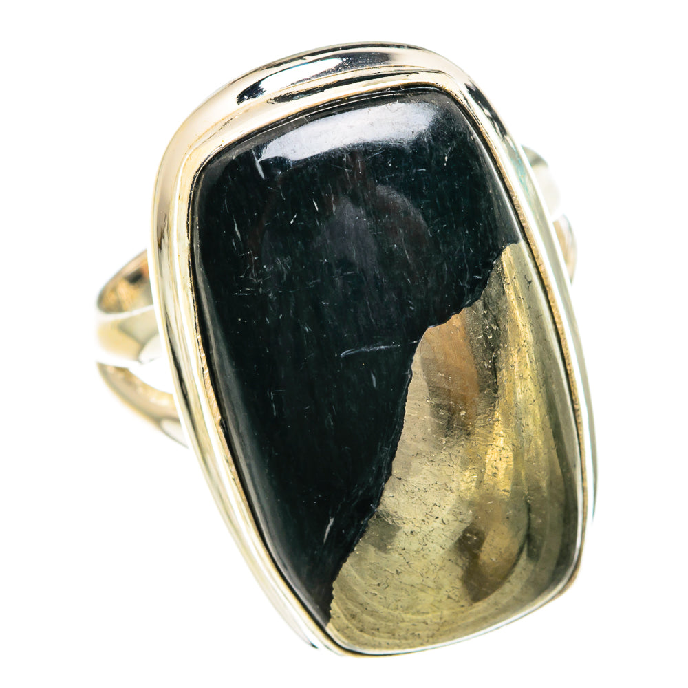 Pyrite in Magnetite (Healer's Gold) Rings handcrafted by Anasilvercos - RING77134