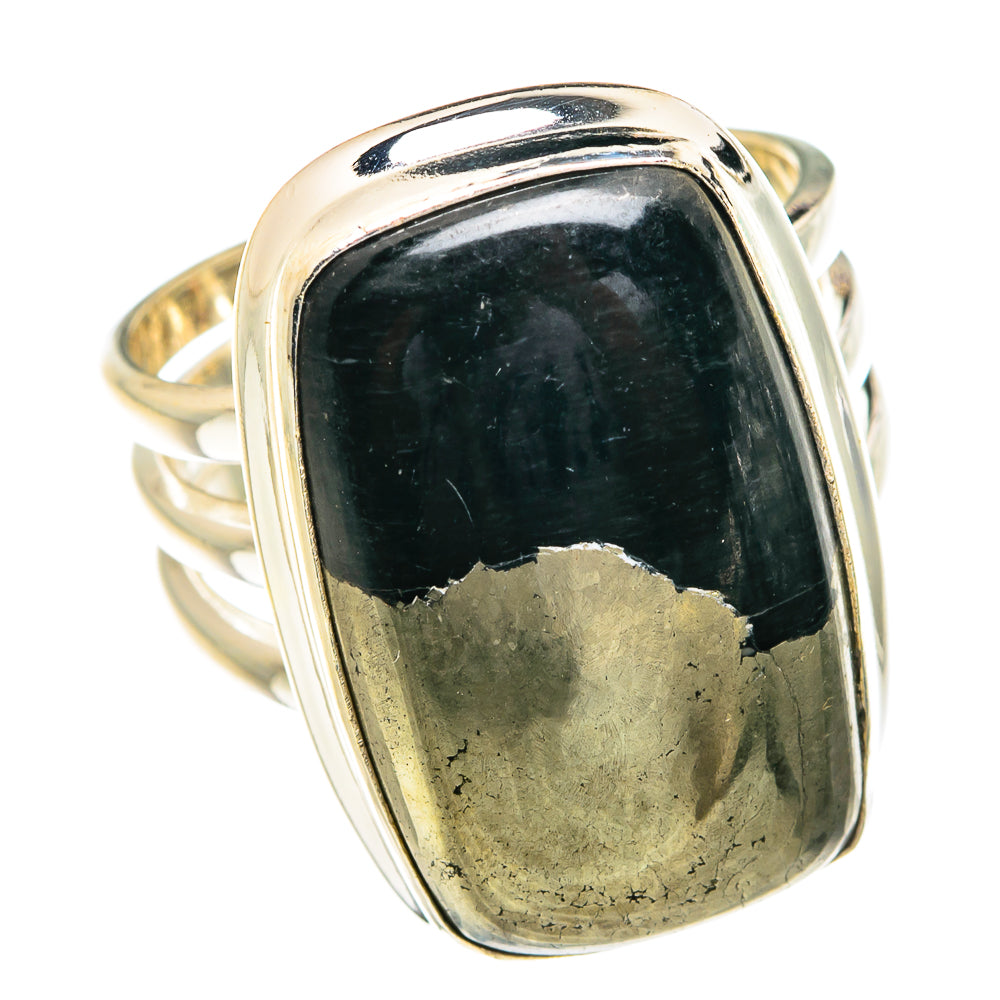 Pyrite in Magnetite (Healer's Gold) Rings handcrafted by Anasilvercos - RING77135