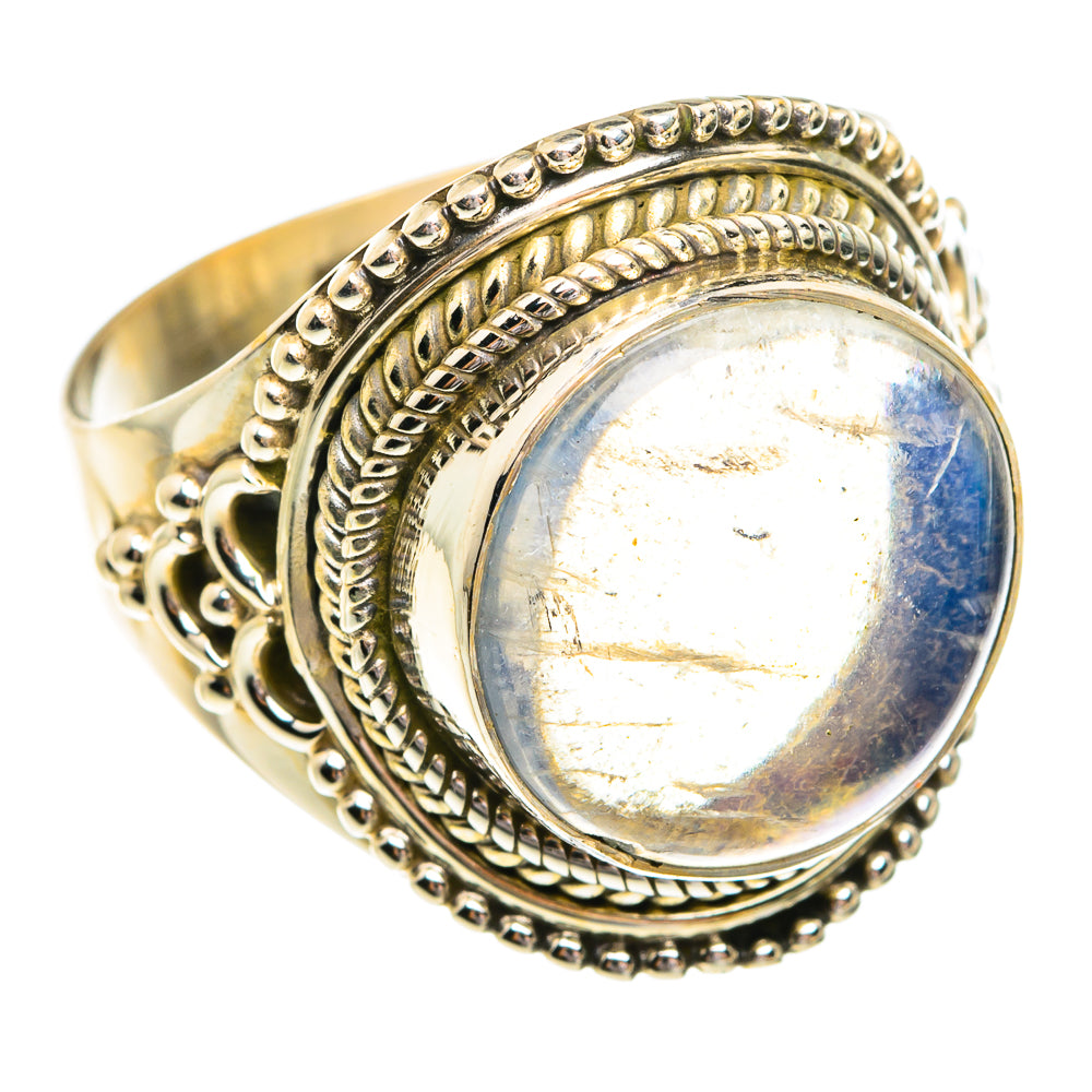 Rainbow Moonstone Rings handcrafted by Anasilvercos - RING77161