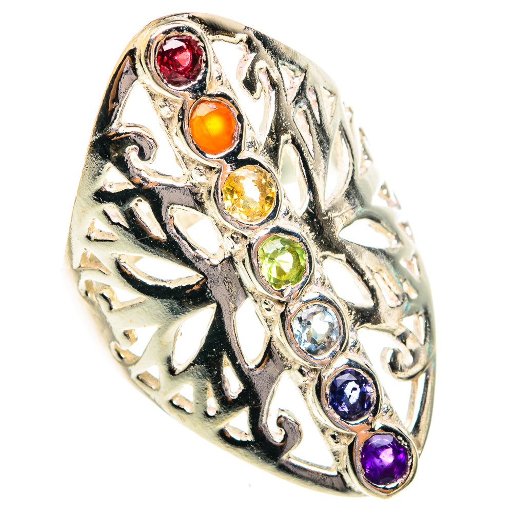 Multi-Stone Chakra Rings handcrafted by Anasilvercos - RING77189
