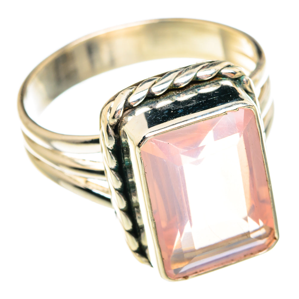 Rose Quartz Rings handcrafted by Anasilvercos - RING77208