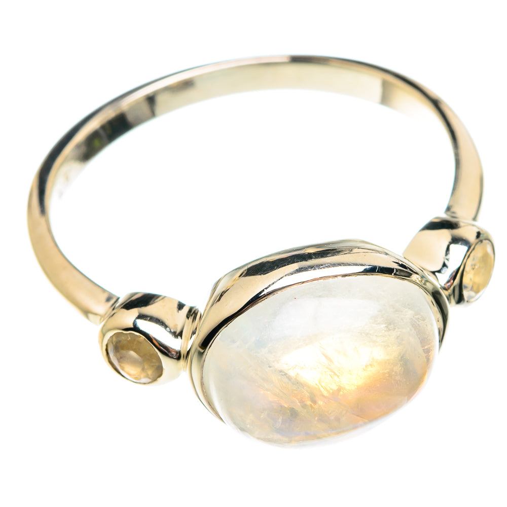 Rainbow Moonstone Rings handcrafted by Anasilvercos - RING77217