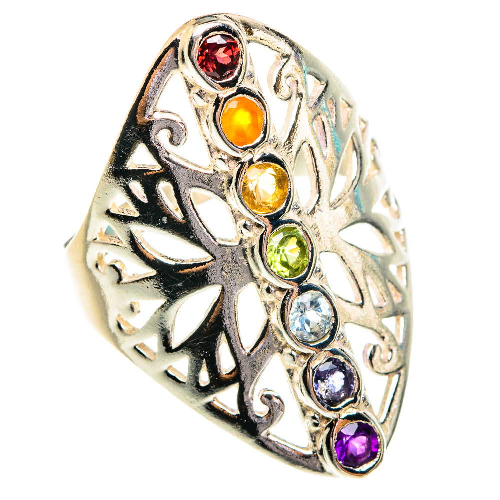 Multi-Stone Chakra Rings handcrafted by Anasilvercos - RING77218