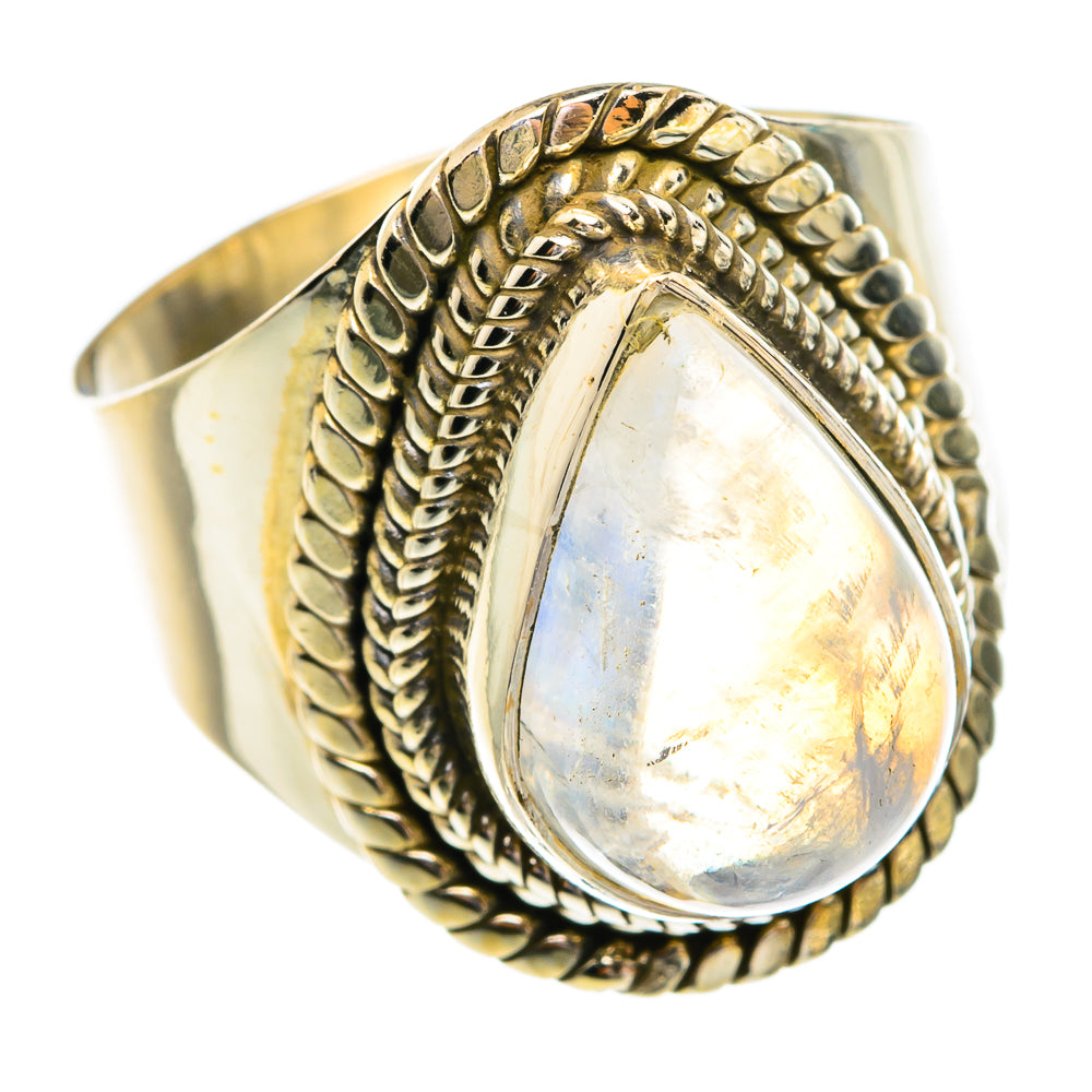 Rainbow Moonstone Rings handcrafted by Anasilvercos - RING77241