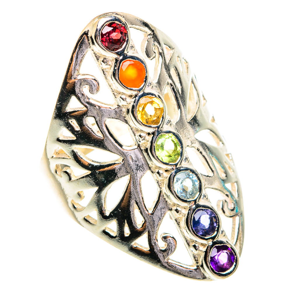 Multi-Stone Chakra Rings handcrafted by Anasilvercos - RING77244
