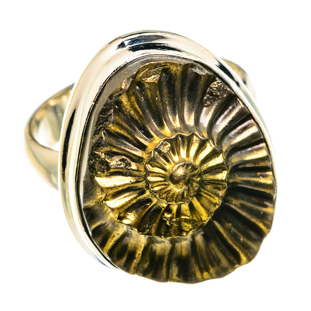 Pyrite Fossil Rings handcrafted by Anasilvercos - RING77265