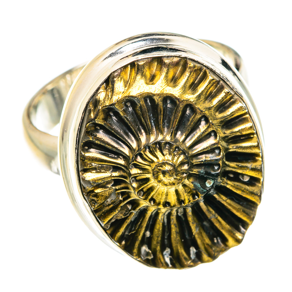 Pyrite Fossil Rings handcrafted by Anasilvercos - RING77266