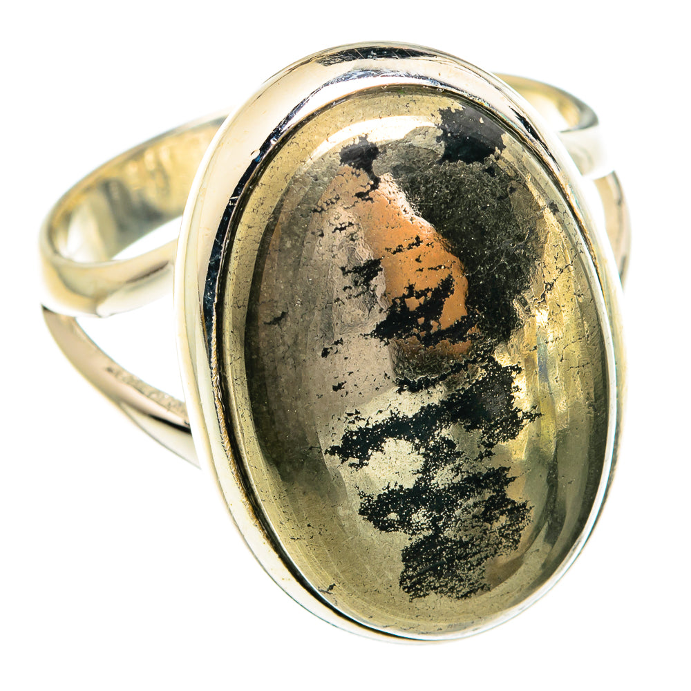 Pyrite in Magnetite (Healer's Gold) Rings handcrafted by Anasilvercos - RING77269