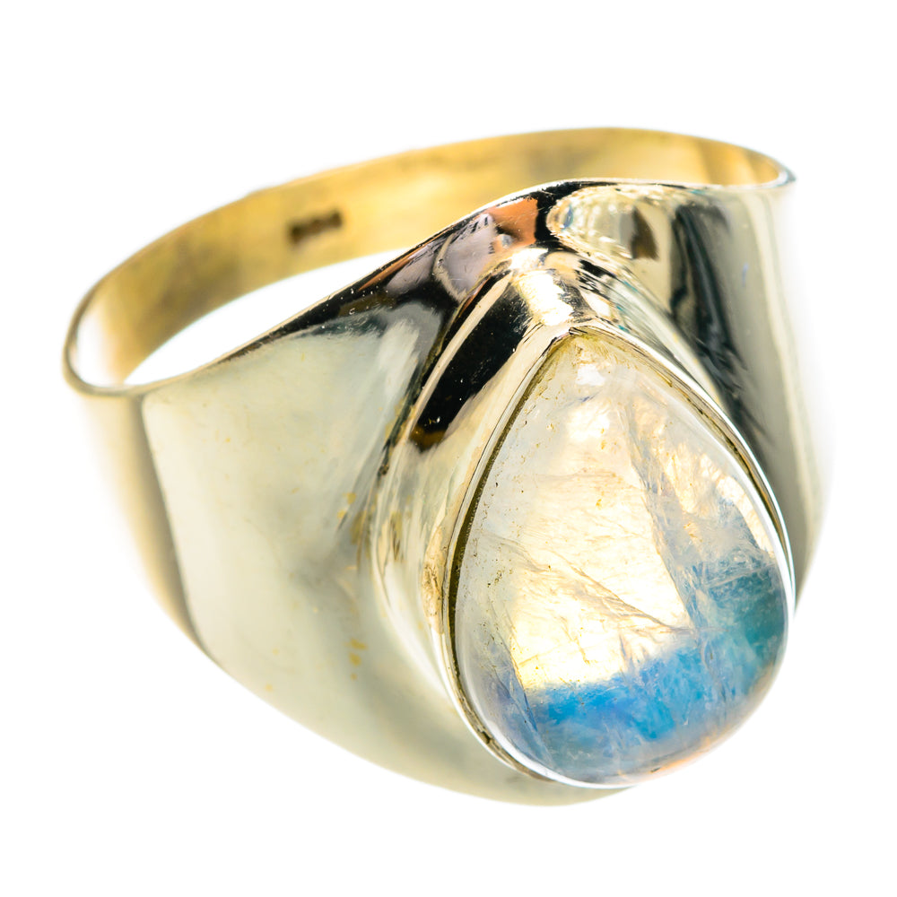 Rainbow Moonstone Rings handcrafted by Anasilvercos - RING77274