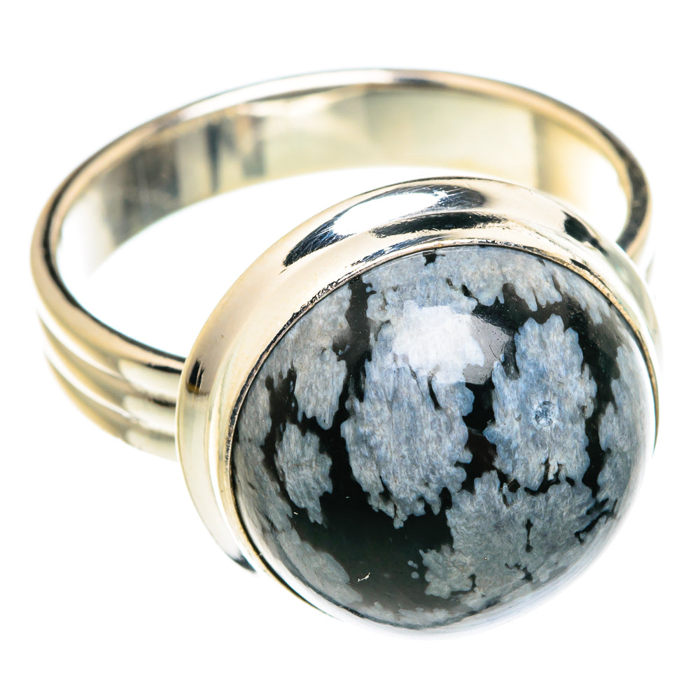 Snowflake Obsidian Rings handcrafted by Anasilvercos - RING77279
