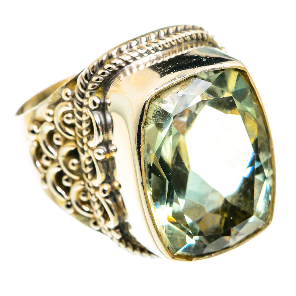 Green Amethyst Rings handcrafted by Anasilvercos - RING77293