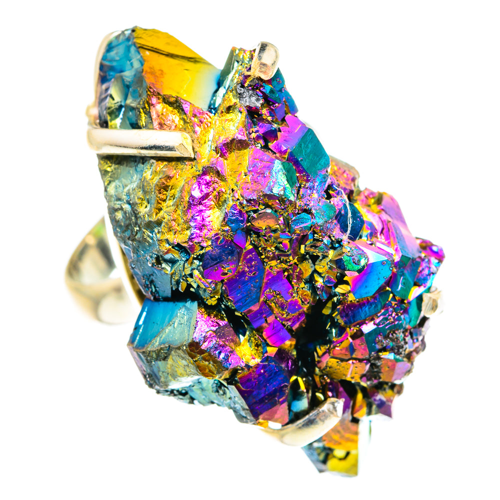 Titanium Sunshine Druzy Rings handcrafted by Anasilvercos - RING77356