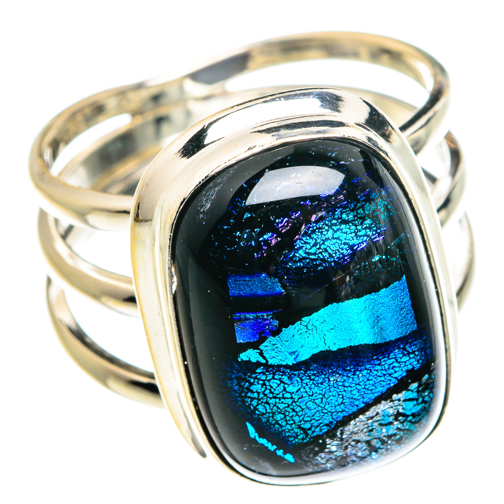 Dichroic Glass Rings handcrafted by Anasilvercos - RING77415