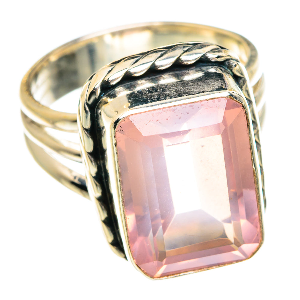 Rose Quartz Rings handcrafted by Anasilvercos - RING77427