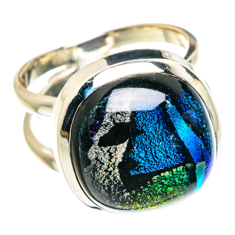 Dichroic Glass Rings handcrafted by Anasilvercos - RING77440