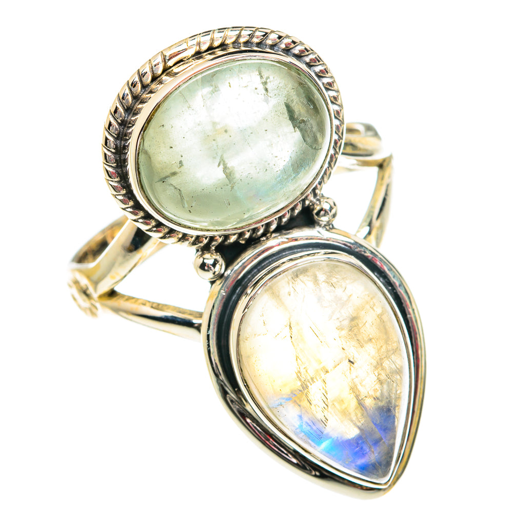 Rainbow Moonstone Rings handcrafted by Anasilvercos - RING77447