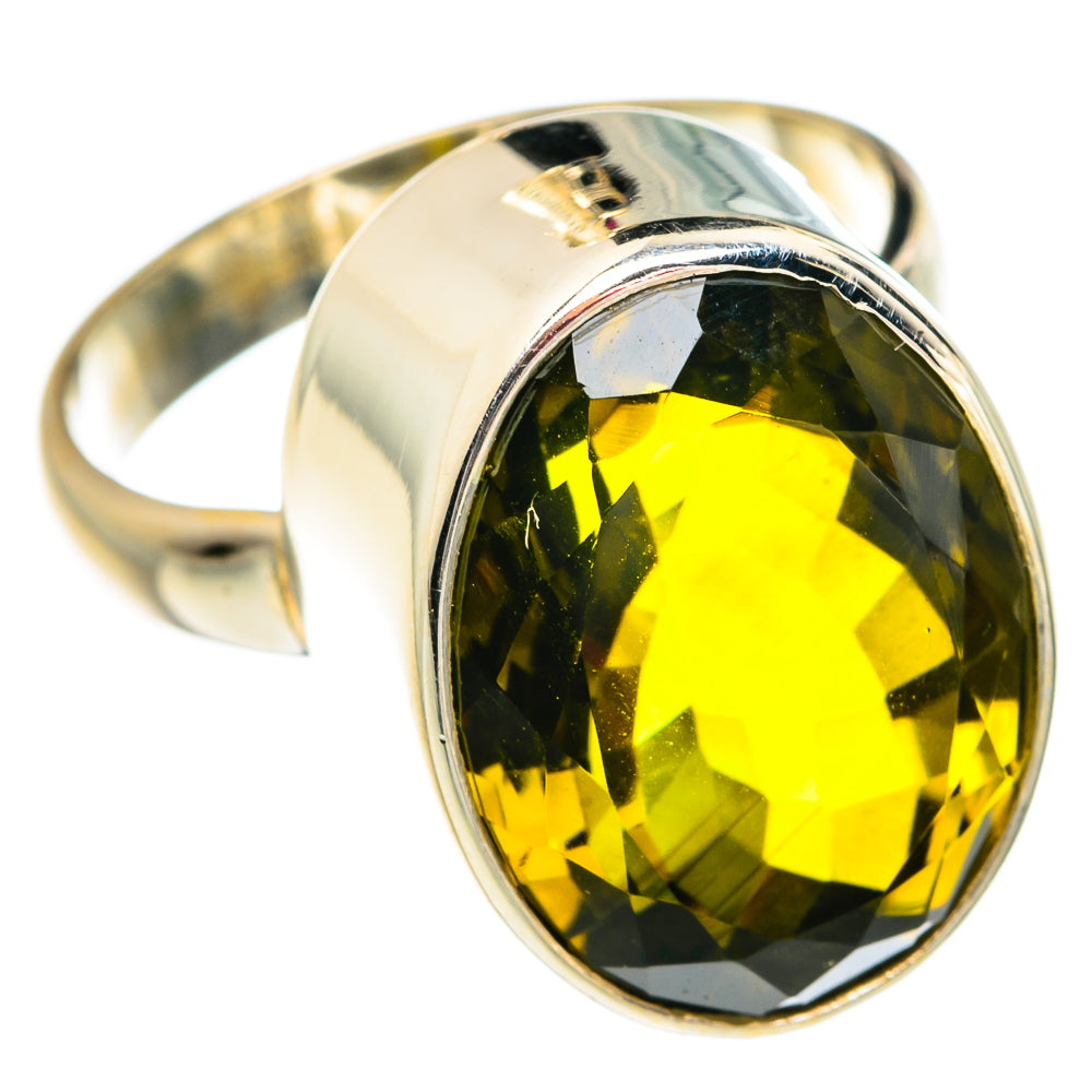 Olive Quartz Rings handcrafted by Anasilvercos - RING77450