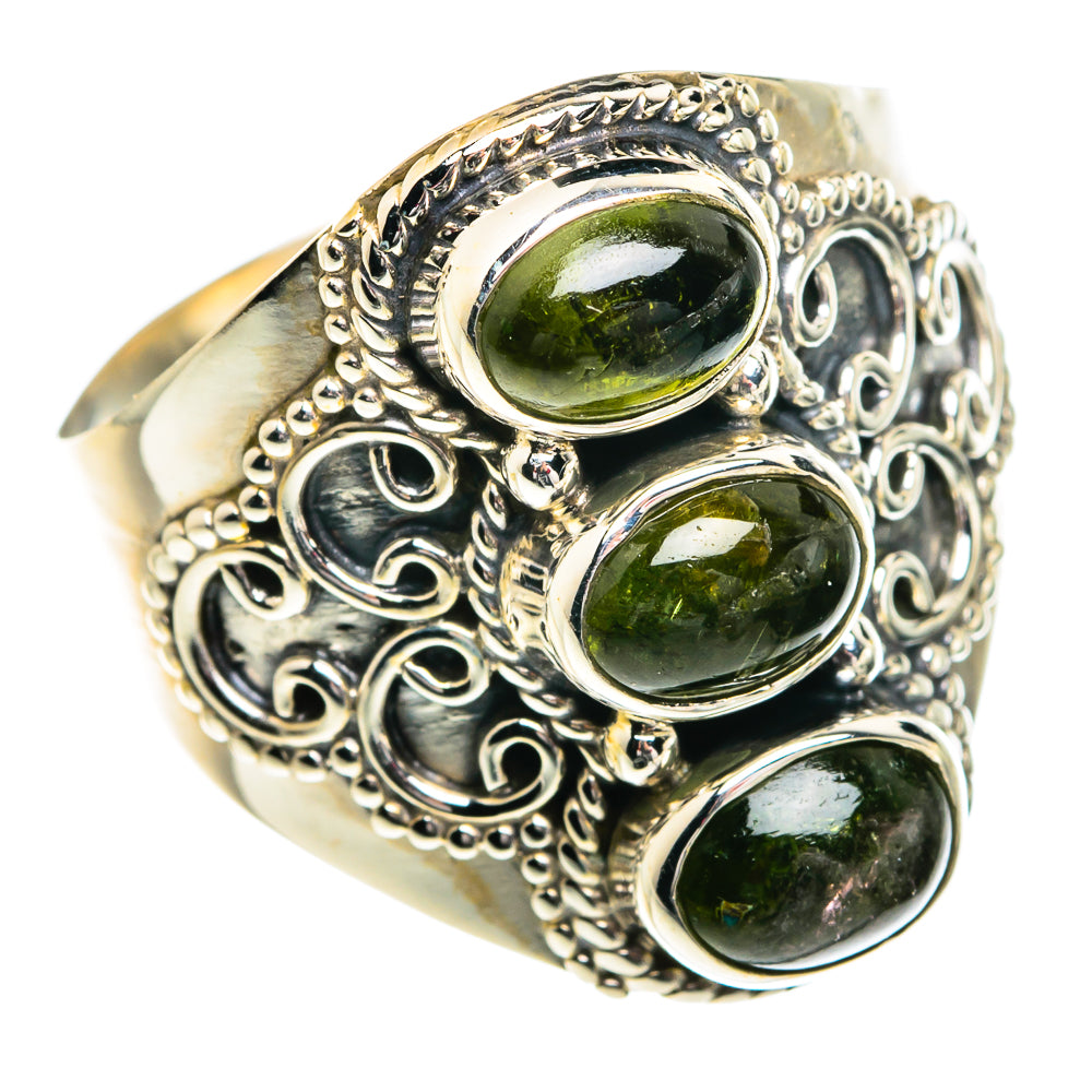 Green Tourmaline Rings handcrafted by Anasilvercos - RING77452