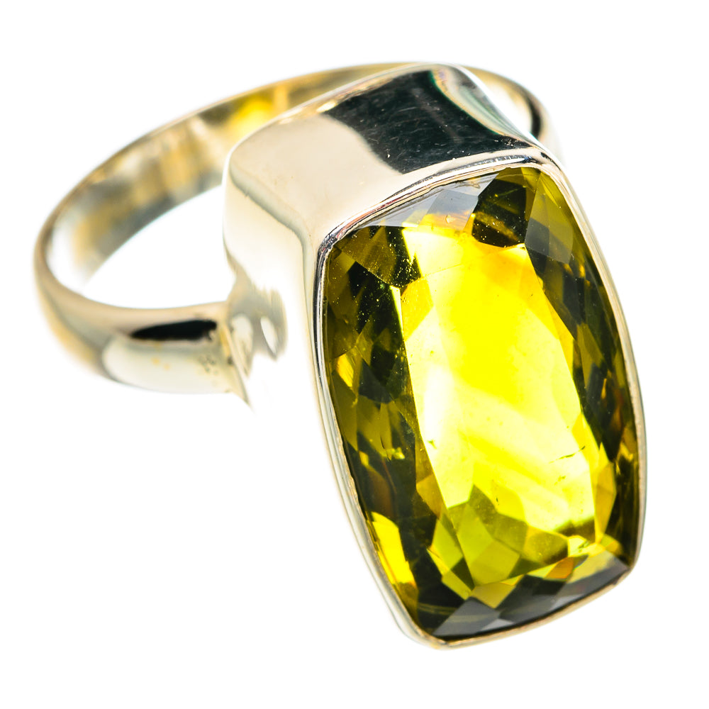 Olive Quartz Rings handcrafted by Anasilvercos - RING77485