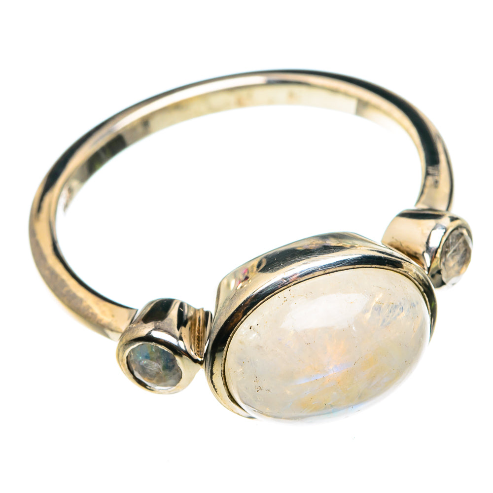 Rainbow Moonstone Rings handcrafted by Anasilvercos - RING77506