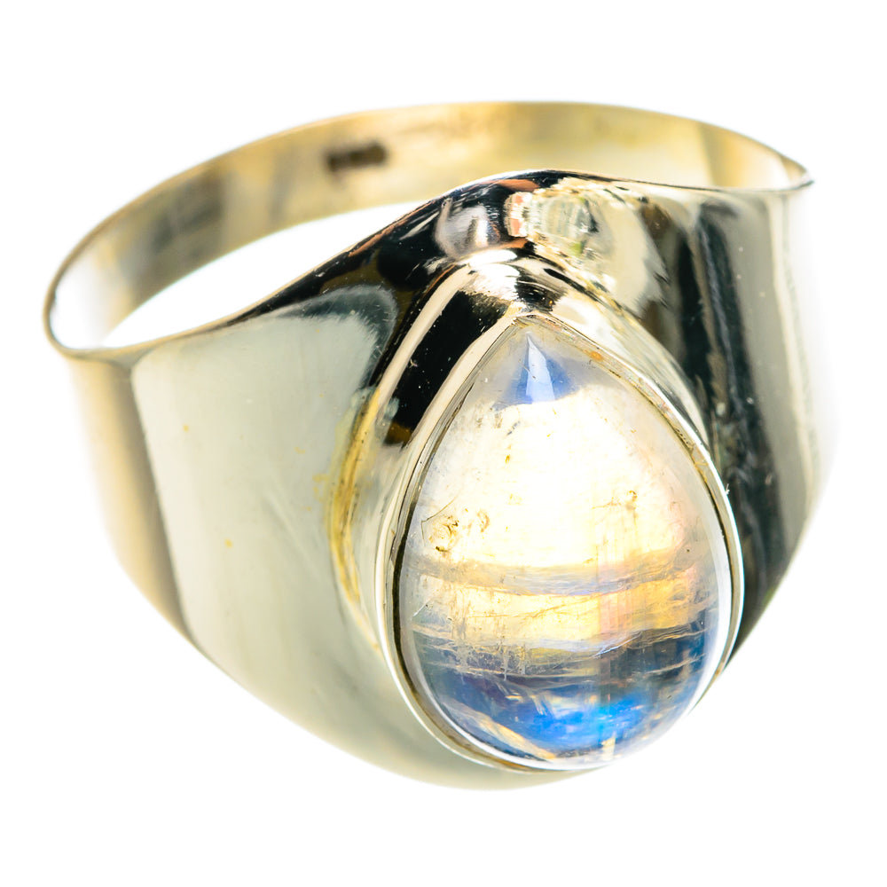 Rainbow Moonstone Rings handcrafted by Anasilvercos - RING77507