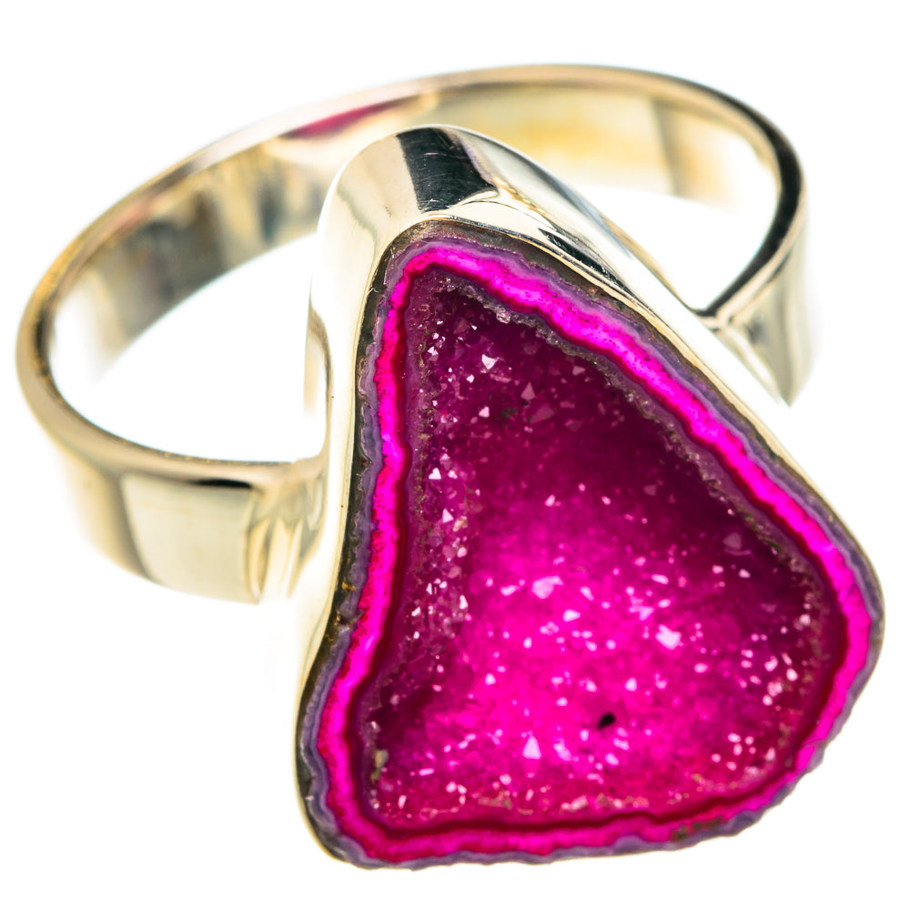 Pink Geode Slice Rings handcrafted by Anasilvercos - RING77527