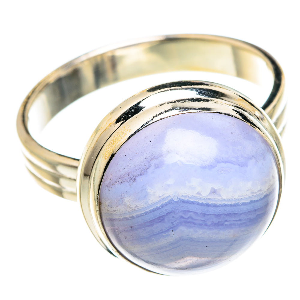 Blue Lace Agate Rings handcrafted by Anasilvercos - RING77570