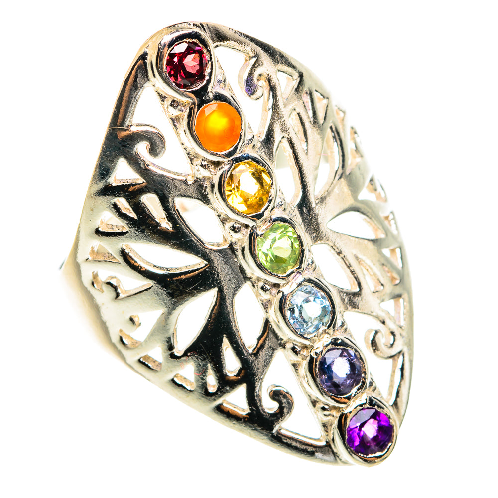Multi-Stone Chakra Rings handcrafted by Anasilvercos - RING77573