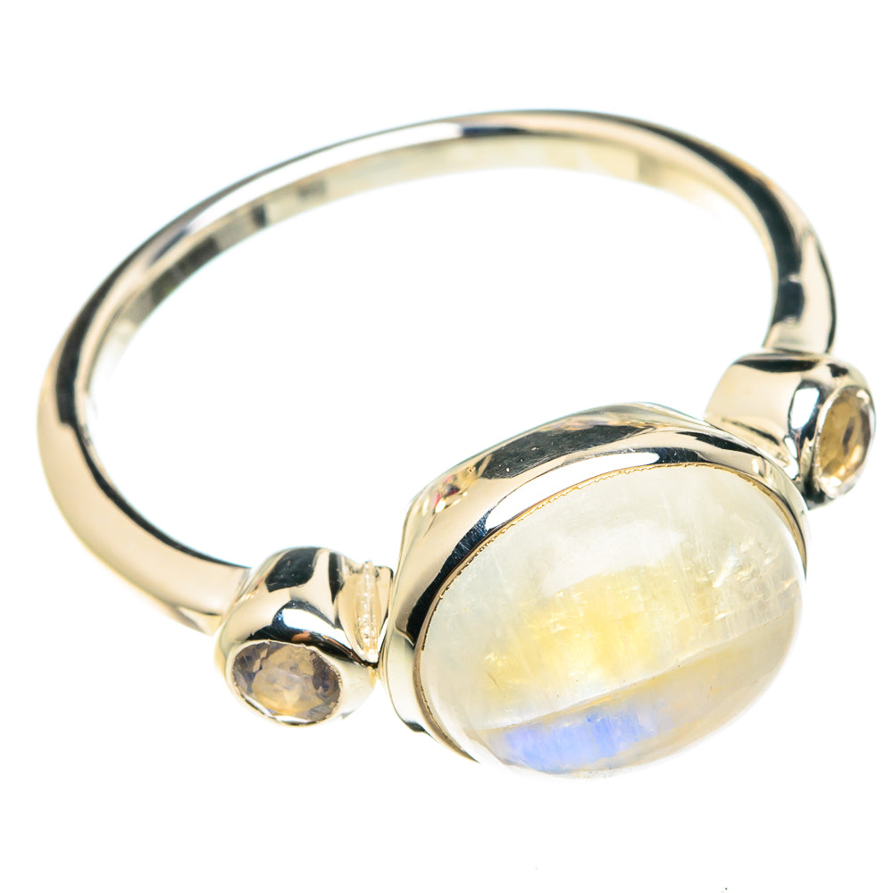 Rainbow Moonstone Rings handcrafted by Anasilvercos - RING77603