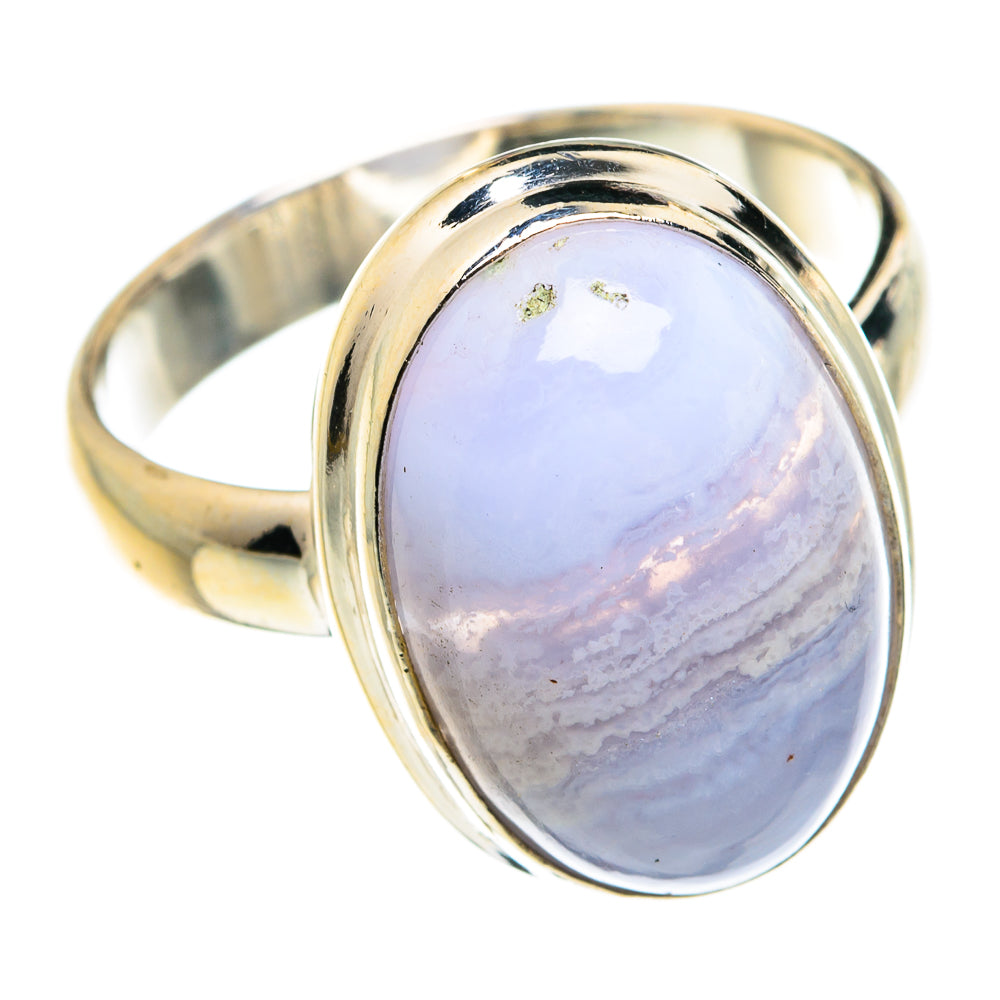 Blue Lace Agate Rings handcrafted by Anasilvercos - RING77605