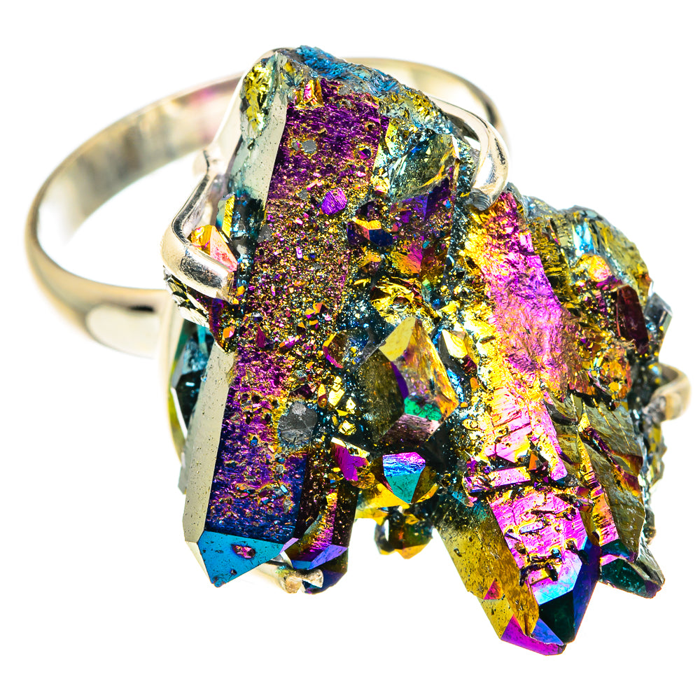 Titanium Sunshine Druzy Rings handcrafted by Anasilvercos - RING77637