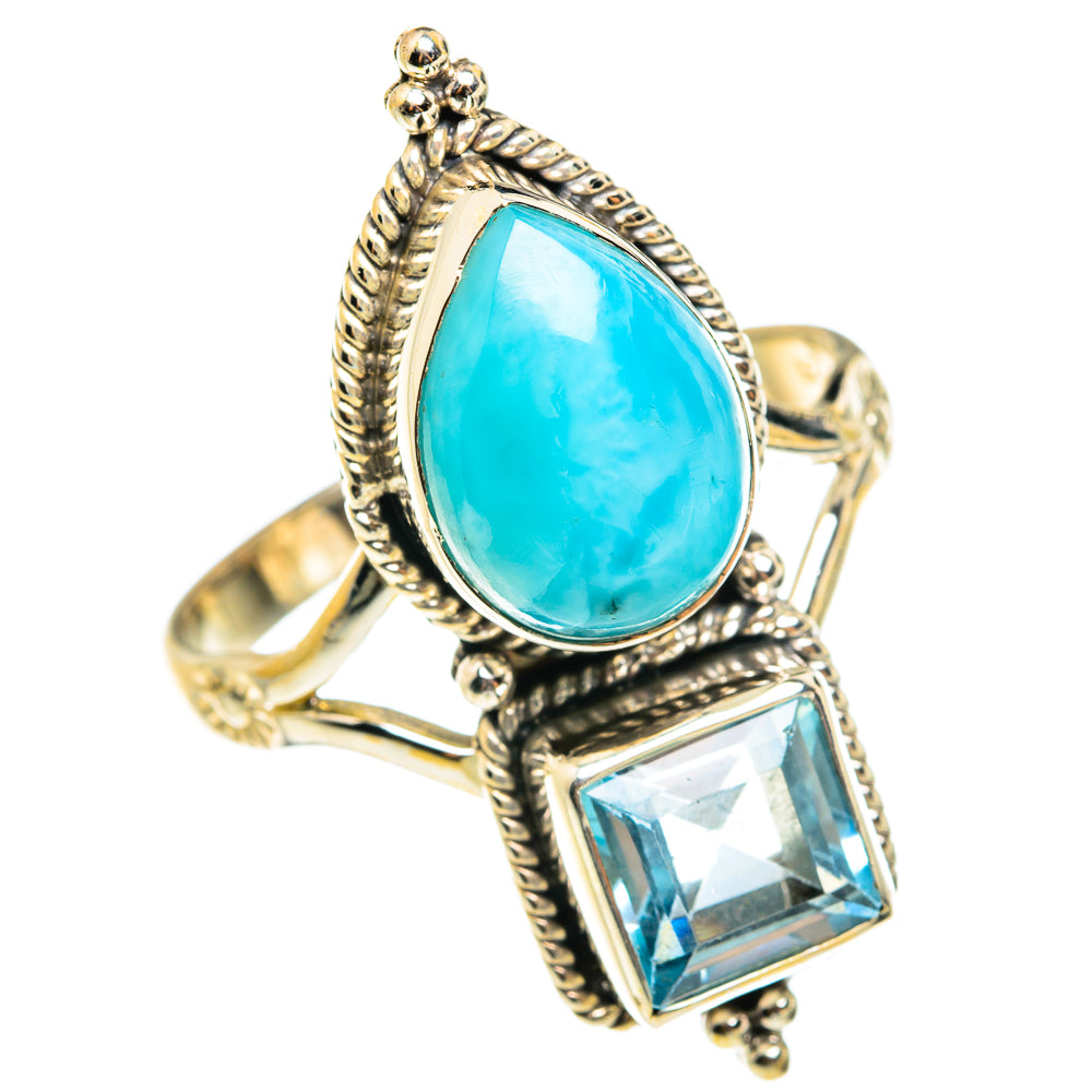 Larimar Rings handcrafted by Anasilvercos - RING77654