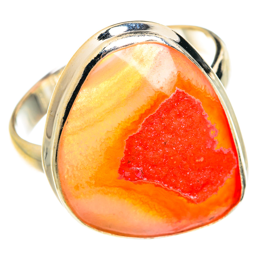 Red Agate Druzy Rings handcrafted by Anasilvercos - RING77665 - Photo 2