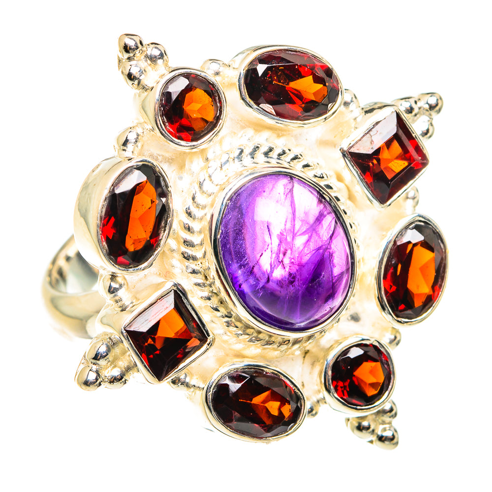 Amethyst, Garnet Rings handcrafted by Anasilvercos - RING77725